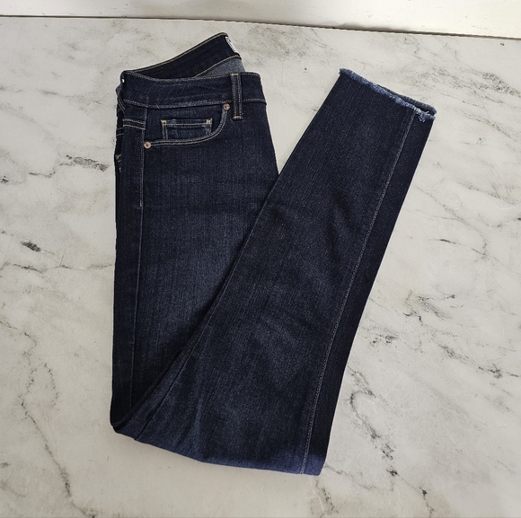 PAIGE Hoxton Ultra Skinny High Rise Ankle Dark Blue Jean 28 Preowned - Picture 4 of 9